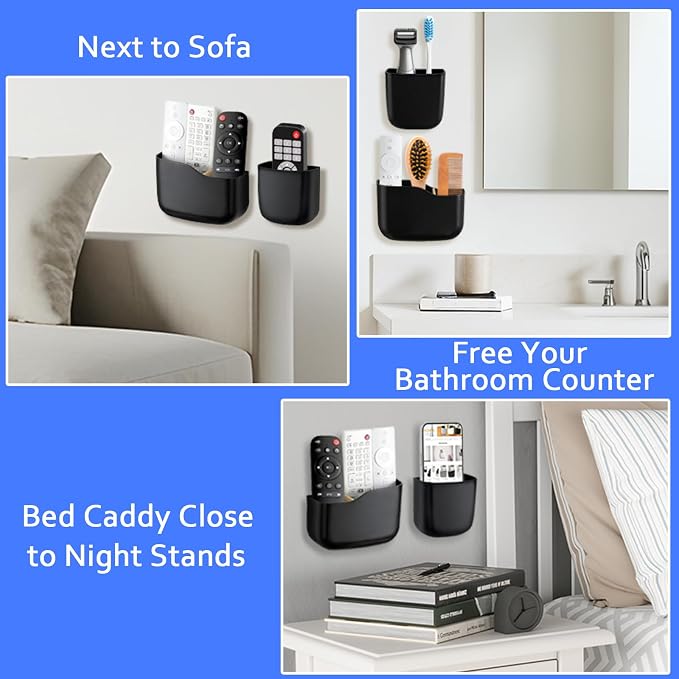 Remote Holder Wall Mount TV FAN Remote Control Holder Bedside Caddy Wall - Image 5