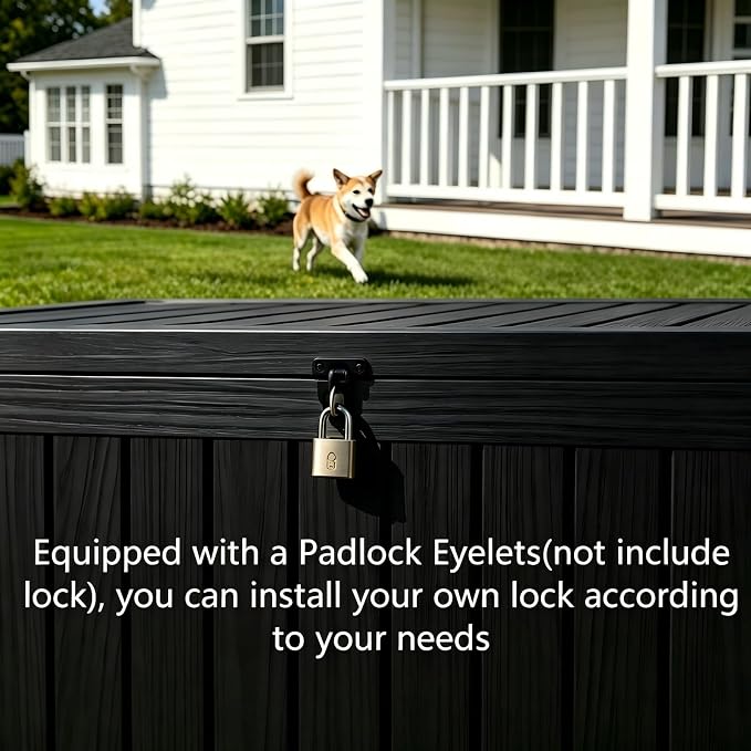 200 Gallon Waterproof Deck Box, Large Resin Outdoor Storage Box - Image 7