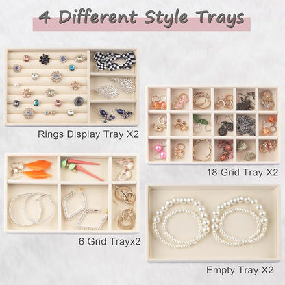 Jewelry Organizer Tray, Stackable Velvet Jewelry Trays, Jewelry Organizer - Image 3