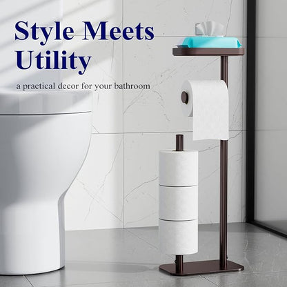 Kitsure Toilet Paper Holder Free Standing – Rustproof Metal Toilet Paper Stand - Image 7