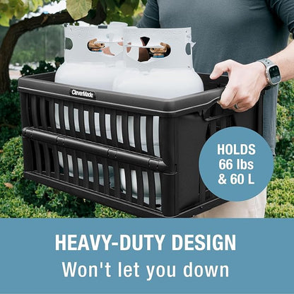 CleverMade Collapsible Utility Crates, 3 Pack, Obsidian | Each crate carries 66 - Image 2