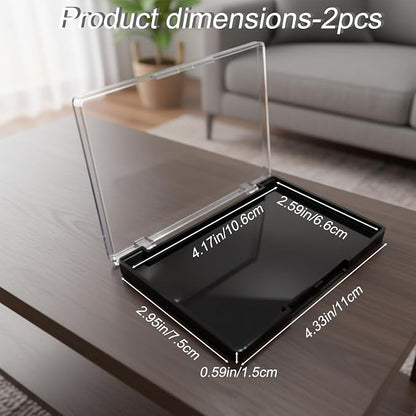 2 Pack Black Base Clear Lid Magnetic Eyeshadow Palette - Image 2