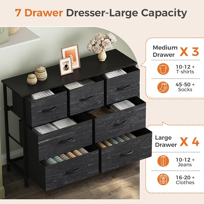 Sweetcrispy 7 Drawer Dresser for Bedroom Storage - Image 4