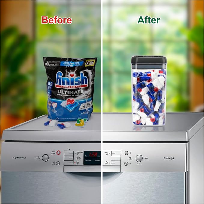 Dishwasher Pod Holder with Lid Laundry Pods Organizer 2.3L Large Capacity - Image 6