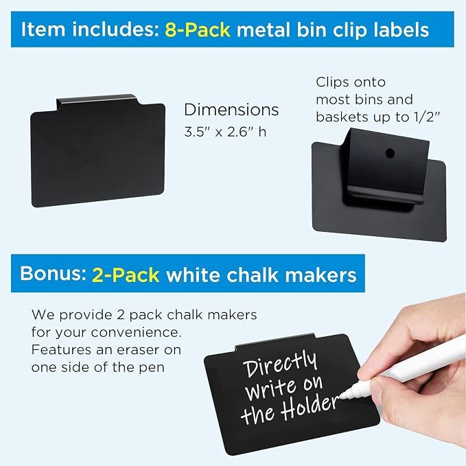 Metal Clip on Pantry Labels for Storage Bins - Image 2