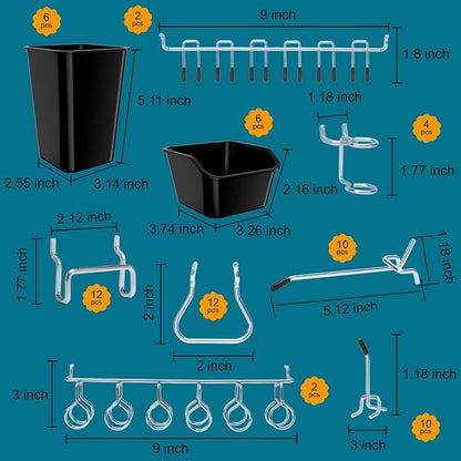 248PCS Pegboard Accessories Organizer Kit, 1/8 and 1/4 inch Pegboard Hooks - Image 2