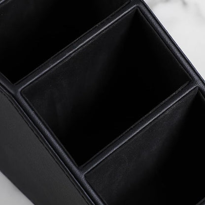 PU Leather Remote Control Holder, Small Desk Organizer Office Supply Bedside - Image 4