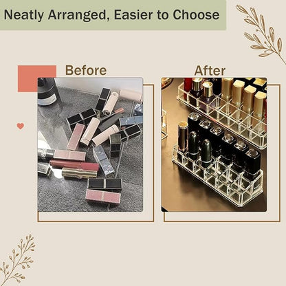 4 Pack Lipstick Organizer, 12 Slot Clear Acrylic Lipstick Holder, Makeup - Image 4