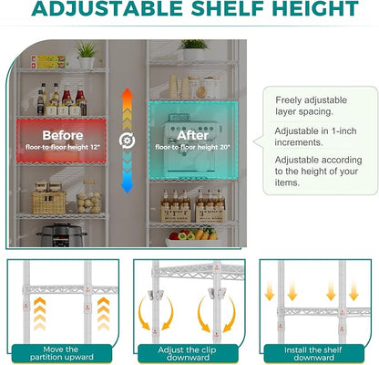 SINGAYE Shelf Wire Shelving Adjustable Storage Shelves Rack Standing Units - Image 4