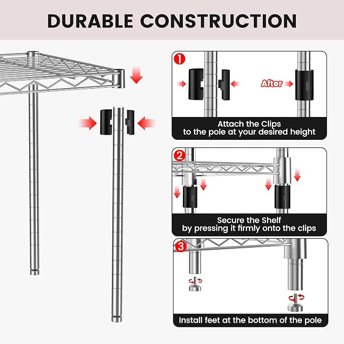 Xcity Storage Shelves, 1 Tier Heavy Duty Metal Shelving Unit, 350 LBS - Image 6