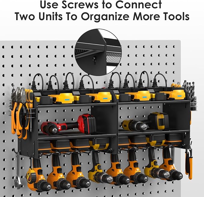 CCCEI Modular Power Tool Organizer Wall Mount Charging Station, Garage Drill - Image 7