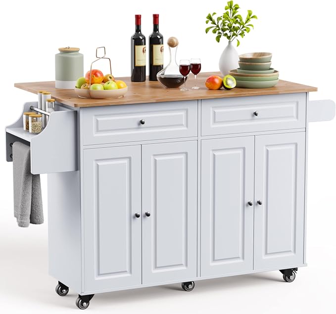 Kitchen Island on Wheels Kitchen Cart by Qsun