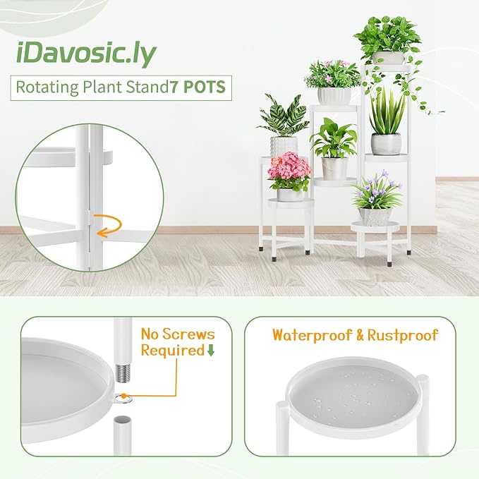 iDavosic.ly Plant Stand Indoor Outdoor, 7 Tier Corner Metal Flower Display - Image 4