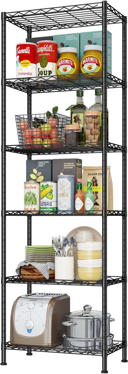 HOMEFORT 6-Shelving Unit, Adjustable Wire Shelving, Metal Wire Shelf Rack - Image 7