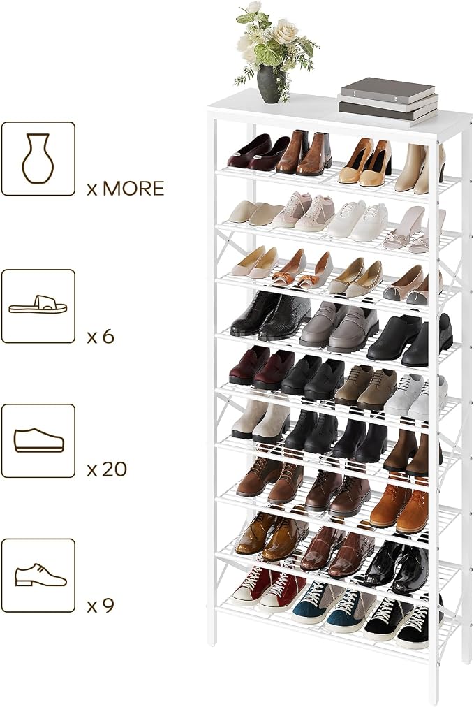 YATINEY 10 Tier Shoe Rack, Large Capacity Shoe Storage Organizer Holds 40 Pairs - Image 7