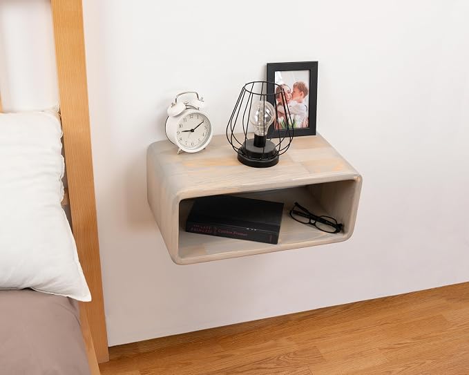 Floating Nightstand Wooden, Bedside Table, Nightstand Shelf, Wall Mounted - Image 2