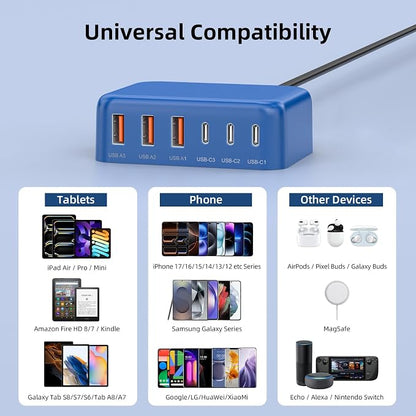 6 in 1 USB Charger, 50% Smaller Charging Station - Image 2