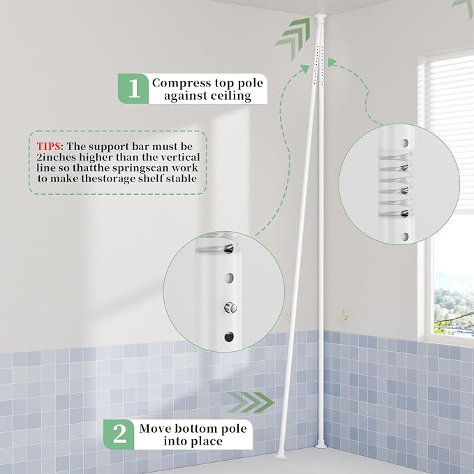 akinbas Tension Pole Shower Caddy Organizer - Image 5