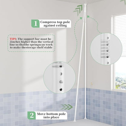 akinbas Tension Pole Shower Caddy Organizer - Image 5