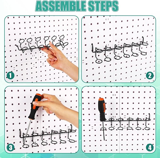Coume 6 Pcs Pegboard Screwdriver Holders Organizer Pegboard Plier Holders - Image 3