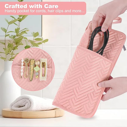 SITHON Hot Iron Holder & Mat, Heat Resistant Hair Tools Travel Bag Portable Hot - Image 5