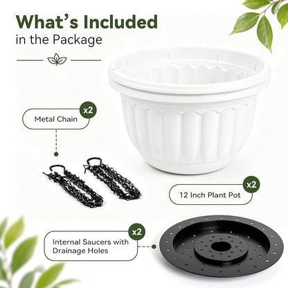 YIKUSH 12 Inch Hanging Planters - Image 6