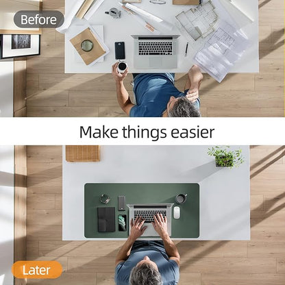 YSAGi Office Desk Pad, Desk Mat, 23.6" x 13.7" Ultra Thin Waterproof PU Leather - Image 6