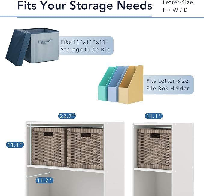 Homes: Inside + Out Apexa 6-Cube Storage Organizer Shelves, Stackable Wood - Image 4