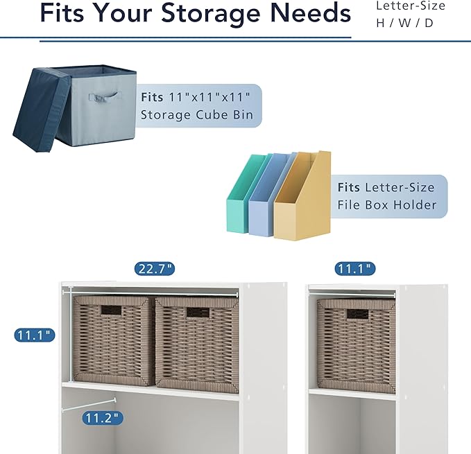 Homes: Inside + Out Apexa 4-Cube Storage Organizer Shelves, Stackable Wood - Image 4