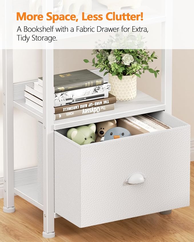 Furologee 6 Tier Bookshelf, Tall Shelf - Image 4