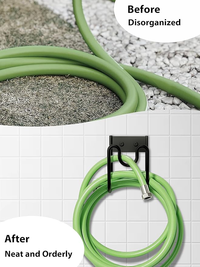 Metal Garden Hose Holder, Wall Mounted Water Hose Hanger, Solid Hose Hook - Image 4