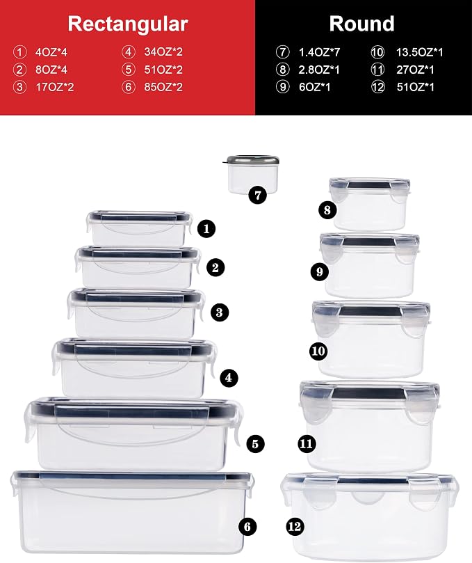 56 Pcs Large Food Storage Containers Set - Image 2