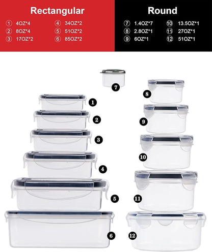 56 Pcs Large Food Storage Containers Set - Image 2