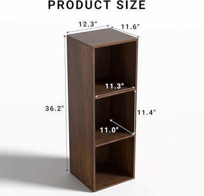 3 Cube Storage Organizer, 3Tier Cube Low Bookcase Freestanding Storage Display - Image 3