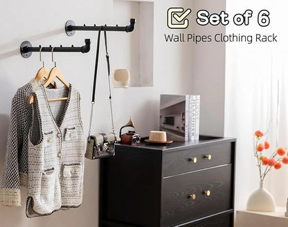 Industrial Wall Pipe Clothes Bar - Image 2