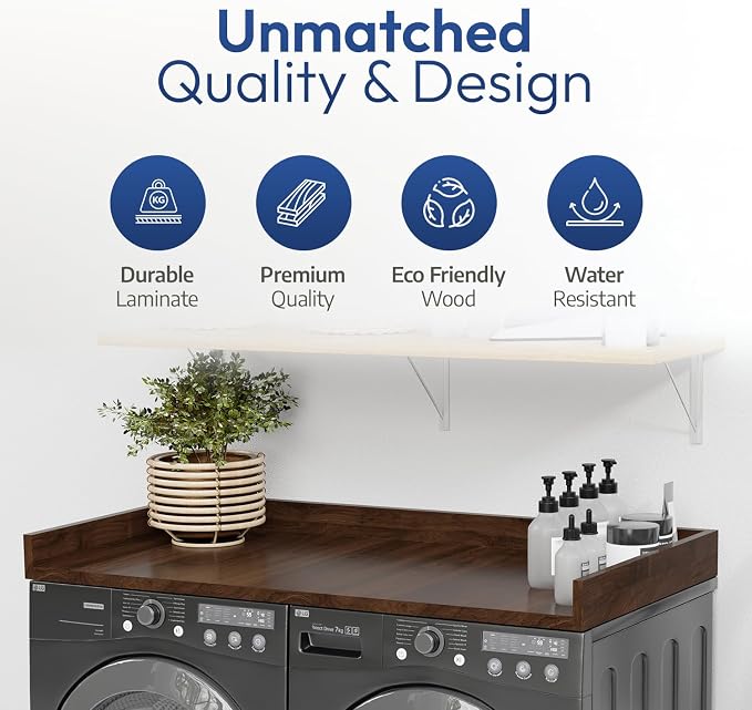 OfficeSimpli Washer Dryer Countertop, Made in USA, Non-Slip Pads, Laundry Room - Image 7