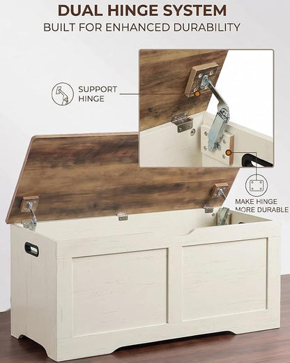 Timberer 39.4" Wooden Storage Chest, Extra Large Storage Trunk | Storage Bench - Image 4