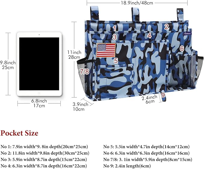 Surblue Bedside Caddy Hanging Organizer Storage Bag Pocket - Image 5