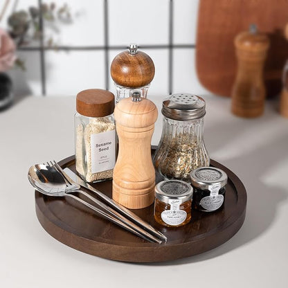 Wood Lazy Susan Organizer Kitchen Turntable - Image 2