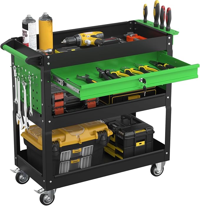 3 Tier Rolling Tool Cart On Wheels, Heavy Duty Utility Cart by Granper%EF%BC%9AGrandPerfect
