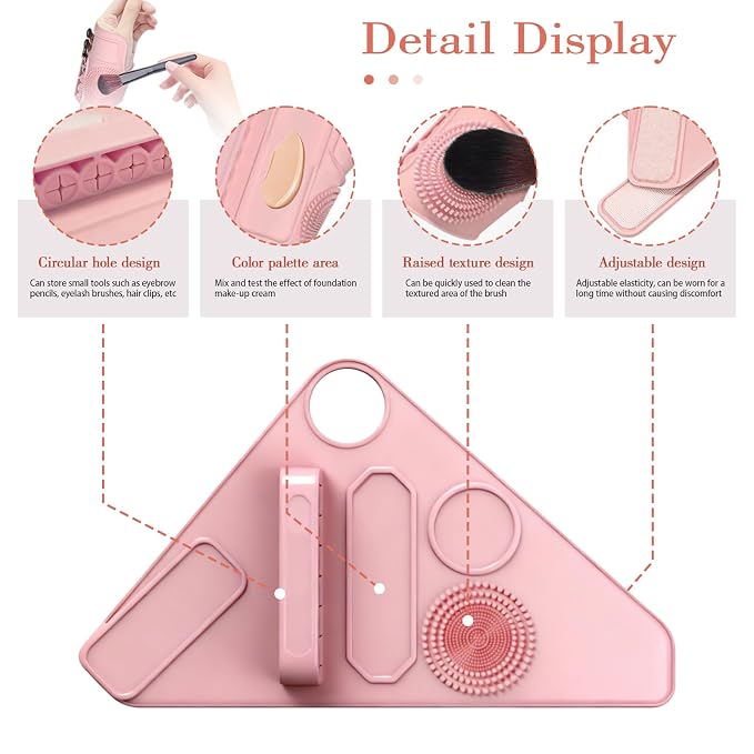 Makeup Mixing Palette Wrist Strap, Brush Storage & Mixing Tray. Silicone Makeup - Image 4