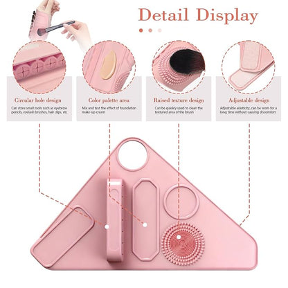 Makeup Mixing Palette Wrist Strap, Brush Storage & Mixing Tray. Silicone Makeup - Image 4
