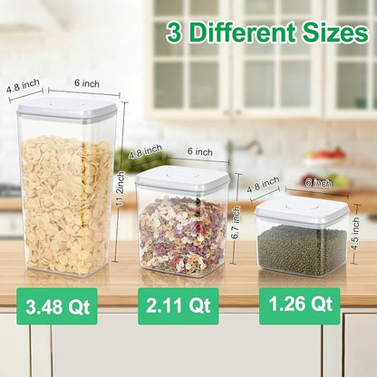 TBMax Flour Sugar Storage Container 3Pack 1.26+2.11+3.48 Quart, Airtight Food - Image 3