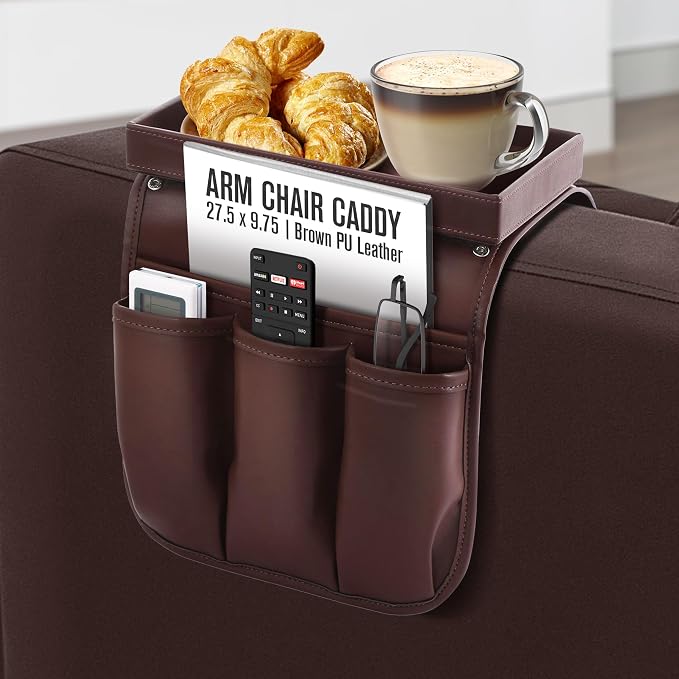 Houseables Armchair Caddy, Recliner Accessories, Armrest Organizer, Arm Chair by Houseables
