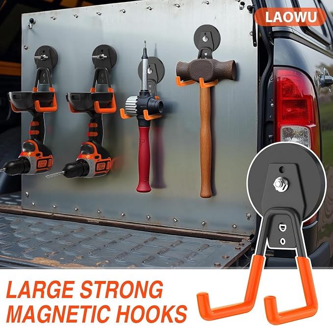 8 Pack Heavy Duty Storage Magnetic Utility Hooks Large Garage Strong Extra - Image 5