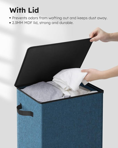 SOLEDI Laundry Hamper with Lid 90L Large & Tall Collapsible Laundry Basket - Image 5