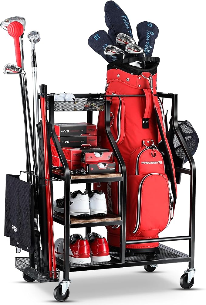 Golf Bags Storage Garage Organizer- Golf Bag Stand by FHXZH
