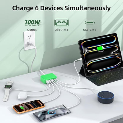 6 in 1 USB Charger, 50% Smaller Charging Station - Image 2