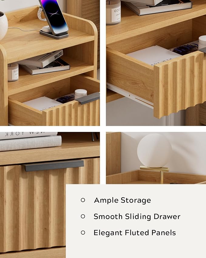 Fluted Floating Nightstands Set of 2 - Image 4