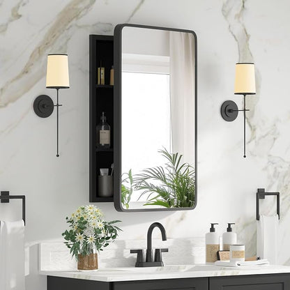Bathroom Medicine Cabinet with Mirror 16 x 24 Inch, Mirrored Cabinets with 2 by Unknown